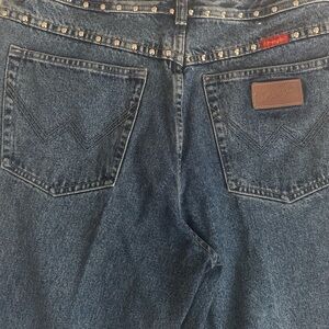Wrangler Blue Boot Cut Jeans with Vintage Wash